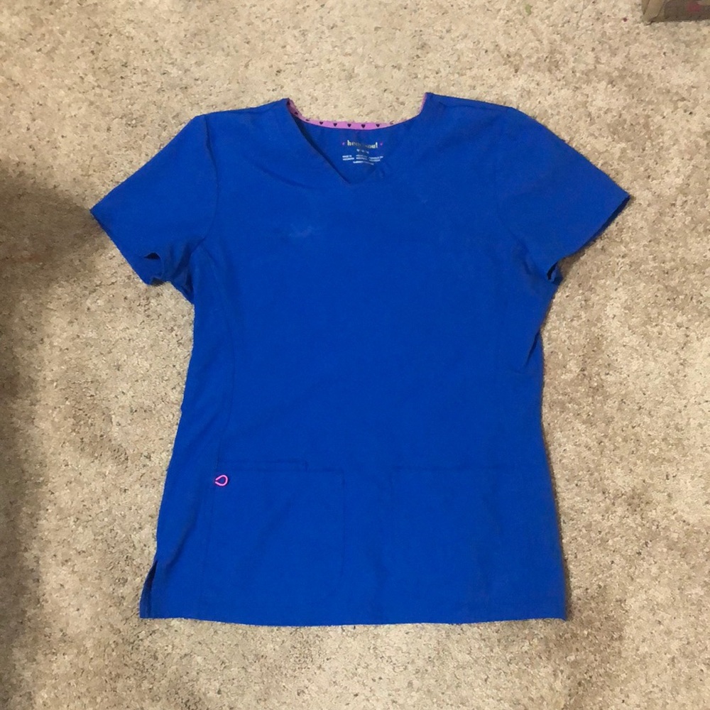 Royal blue scrub top
